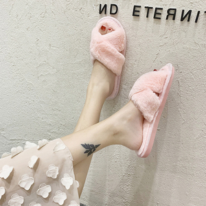 毛绒时尚家居防滑女鞋