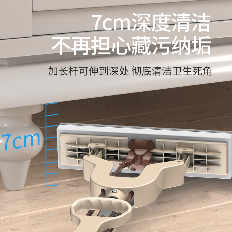 太太乐吸水海绵挤水免手洗干湿一拖对折家用胶棉拖把头两用地拖布 - 图2