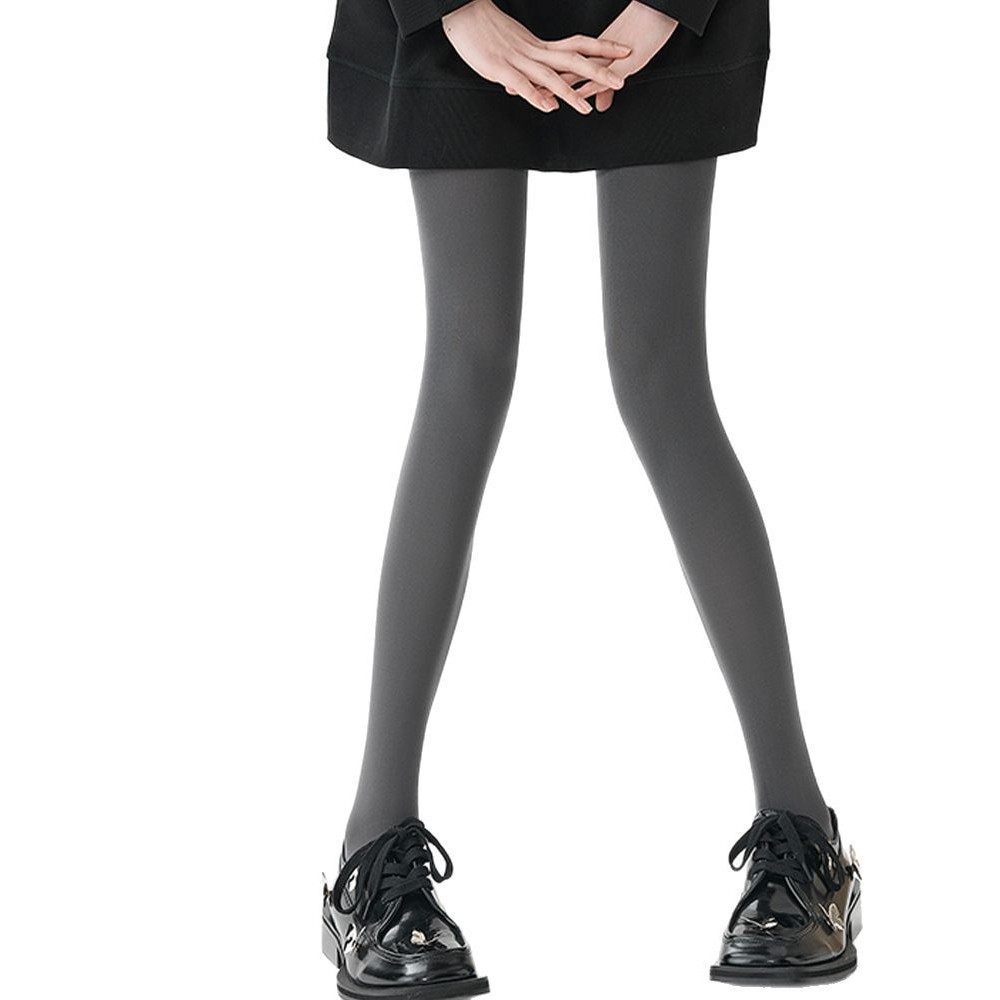 灰色加长丝袜光腿女春秋80D天鹅绒连裤袜哑光显瘦黑色打底裤 - 图3