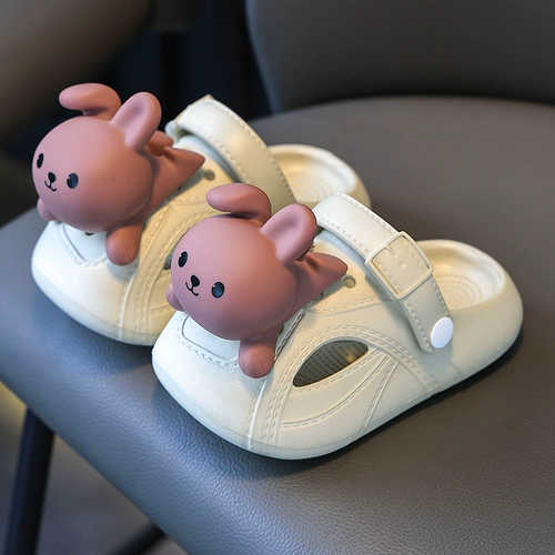Кролик, летние детские тапочки для ванны, нескользящая пляжная обувь для раннего возраста для мальчиков, сандалии, семейный стиль