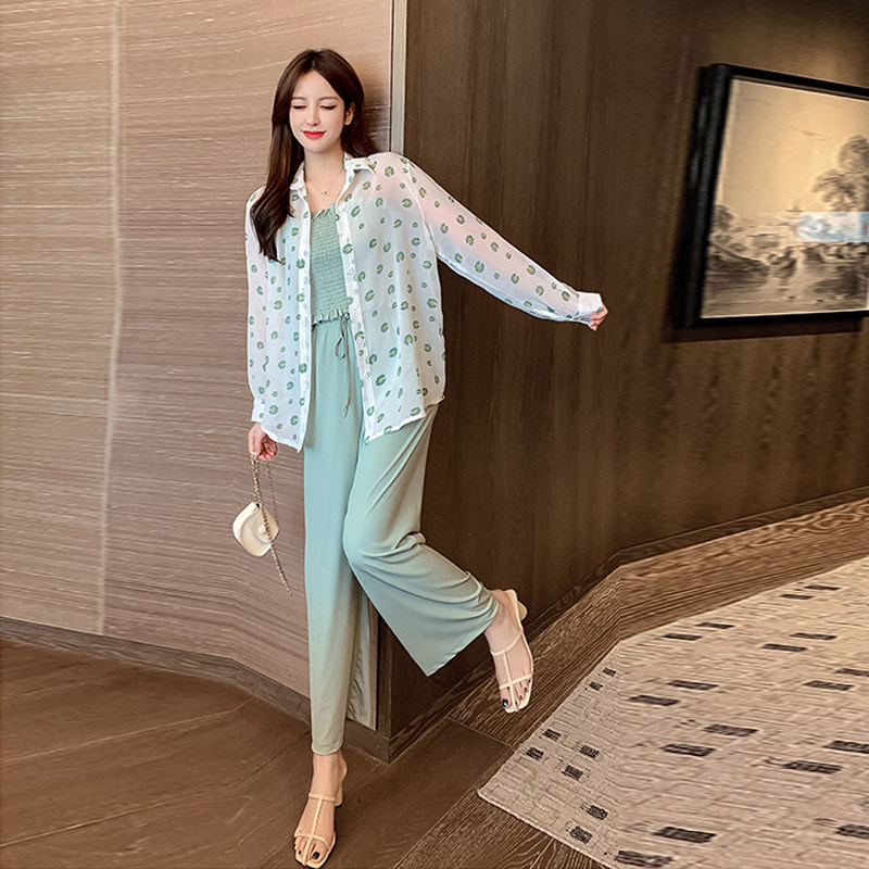 网红防晒三件套装女洋气2020 姊衫时尚套装