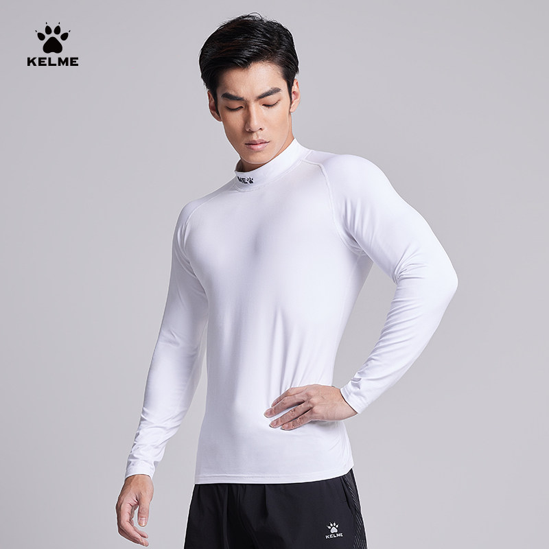 KELME/卡尔美高领运动紧身衣男长袖加绒加厚训练健身衣长袖打底T,淘宝优惠券,粉丝福利购,淘宝优惠卷