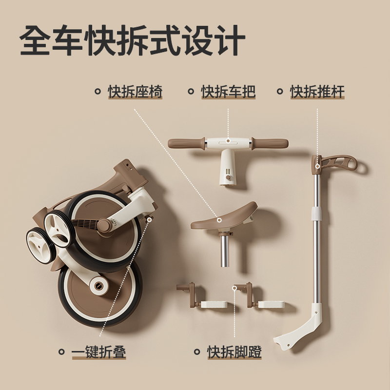 多功能儿童平衡车带脚踏3到6岁宝宝2滑行滑步车二合一入门1自行车 - 图0