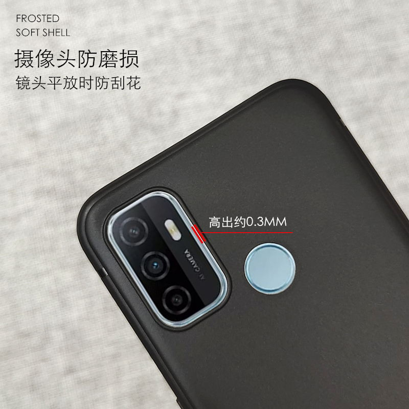 适用oppo A32手机壳磨砂PDVM00保护套男女oppo A35半透明软壳超薄防指纹PEFM00后壳潮牌全包散热黑硅胶防摔套-图2