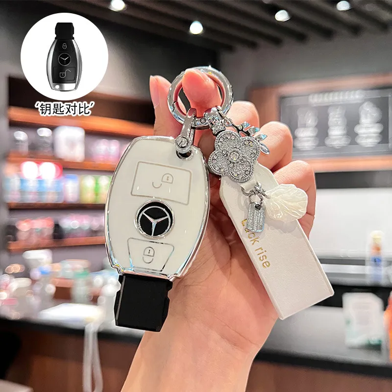 适用奔驰汽车E320/E300C级壳E级S400L/S450L/GLC200/GLC260钥匙套 - 图0