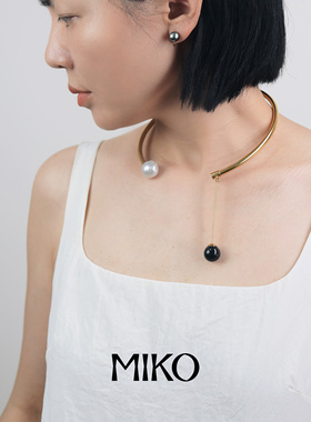 夏季小众设计项链天然淡水爱迪生黑玛瑙海水澳白珍珠颈链choker