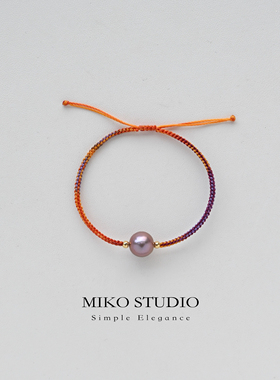 情侣红绳手链可调节抽拉绳珍珠手链淡水爱迪生珍珠高级感简约百搭