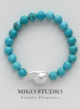 简约百搭个性项链绿松石拼接