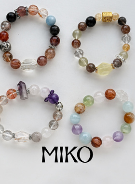 夏季新款天然多宝水晶手串海蓝宝情侣款紫水晶蓝水晶手饰母亲节礼