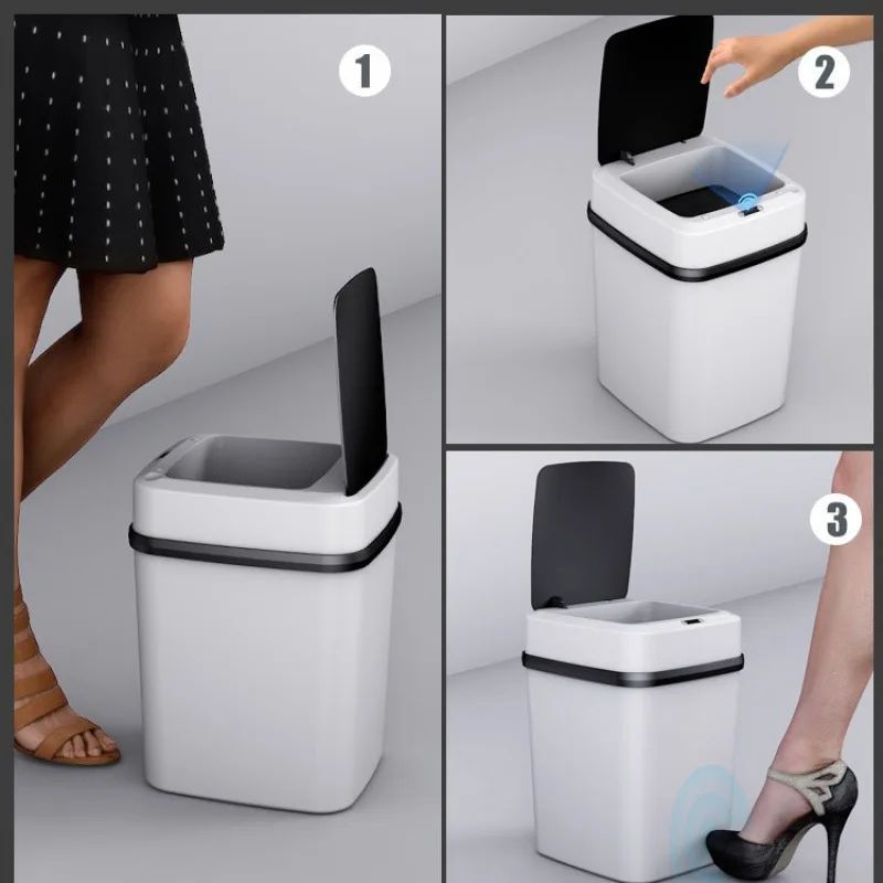 13/15L Automatic Smart Trash Can Kitchen Bathroom Waste Bin - 图2