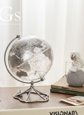 透明地球仪摆件轻奢高档酒柜套装家居客厅电视柜办公室桌装饰品