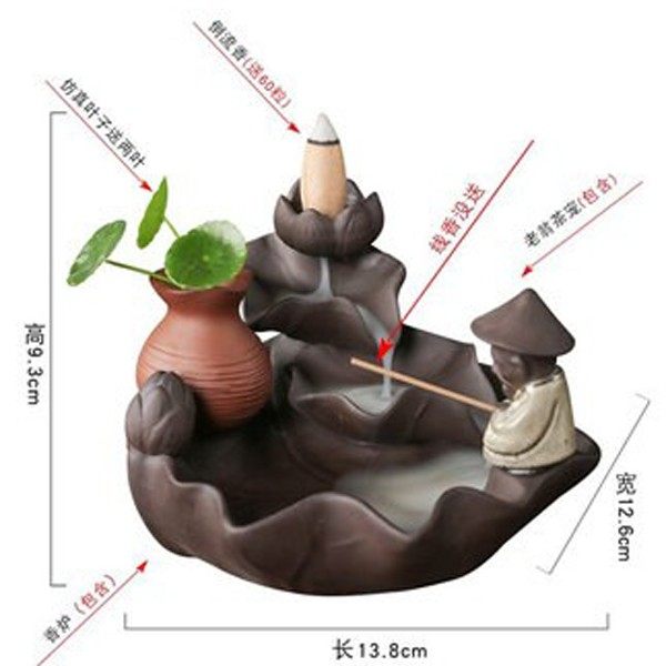 宇轩 老翁垂钓茶宠倒流香炉檀香炉熏香沉香线香道姜太公钓鱼摆件,淘宝优惠券,粉丝福利购,淘宝优惠卷