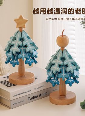 隔热垫实木餐桌面防烫家用一棵树杯垫竹制摆件圣诞树砂锅饭菜折叠