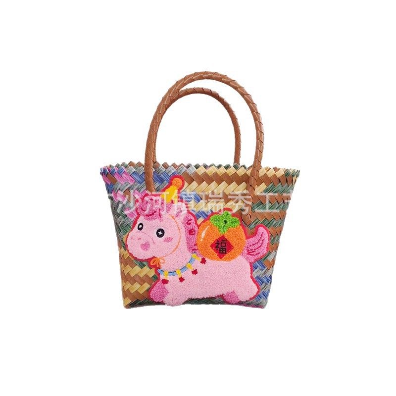 《马年限定》2026新款仿藤编织篮子包女包手提袋子伴手礼品篮子,淘宝优惠券,粉丝福利购,淘宝优惠卷