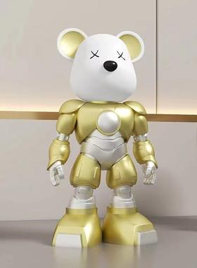 轻奢熊变形金刚工艺品摆件家居客厅酒柜书房装饰品儿童节礼物