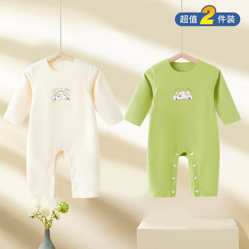 木木屋婴儿连体衣春秋冬季宝宝家居服睡衣加绒哈衣爬服新生儿衣服