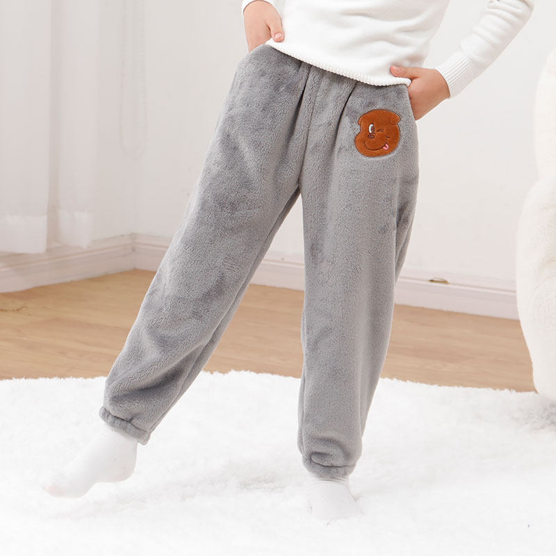 木木屋 儿童加绒加厚保暖珊瑚绒长裤*2条 天猫优惠券折后￥29.8包邮 男、女童90~160码多色可选