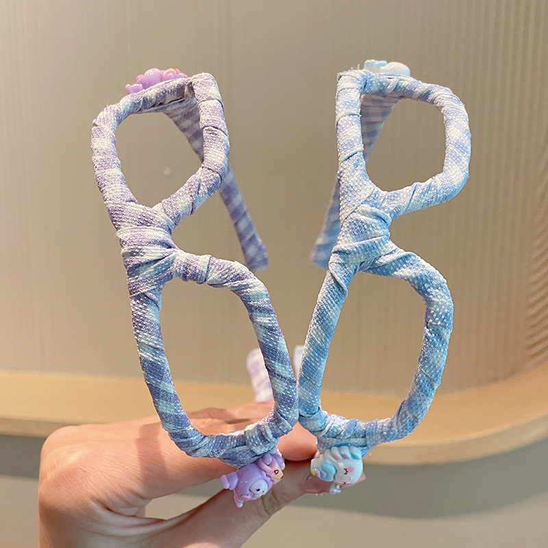 库洛米儿童卡通眼镜框发箍女不勒头高级头箍女孩发卡高颅顶发饰 - 图3