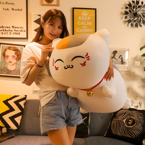 夏目友人帐猫咪老师公仔毛绒玩具暖手娘口三三玩偶可爱娃娃抱枕女 - 图3
