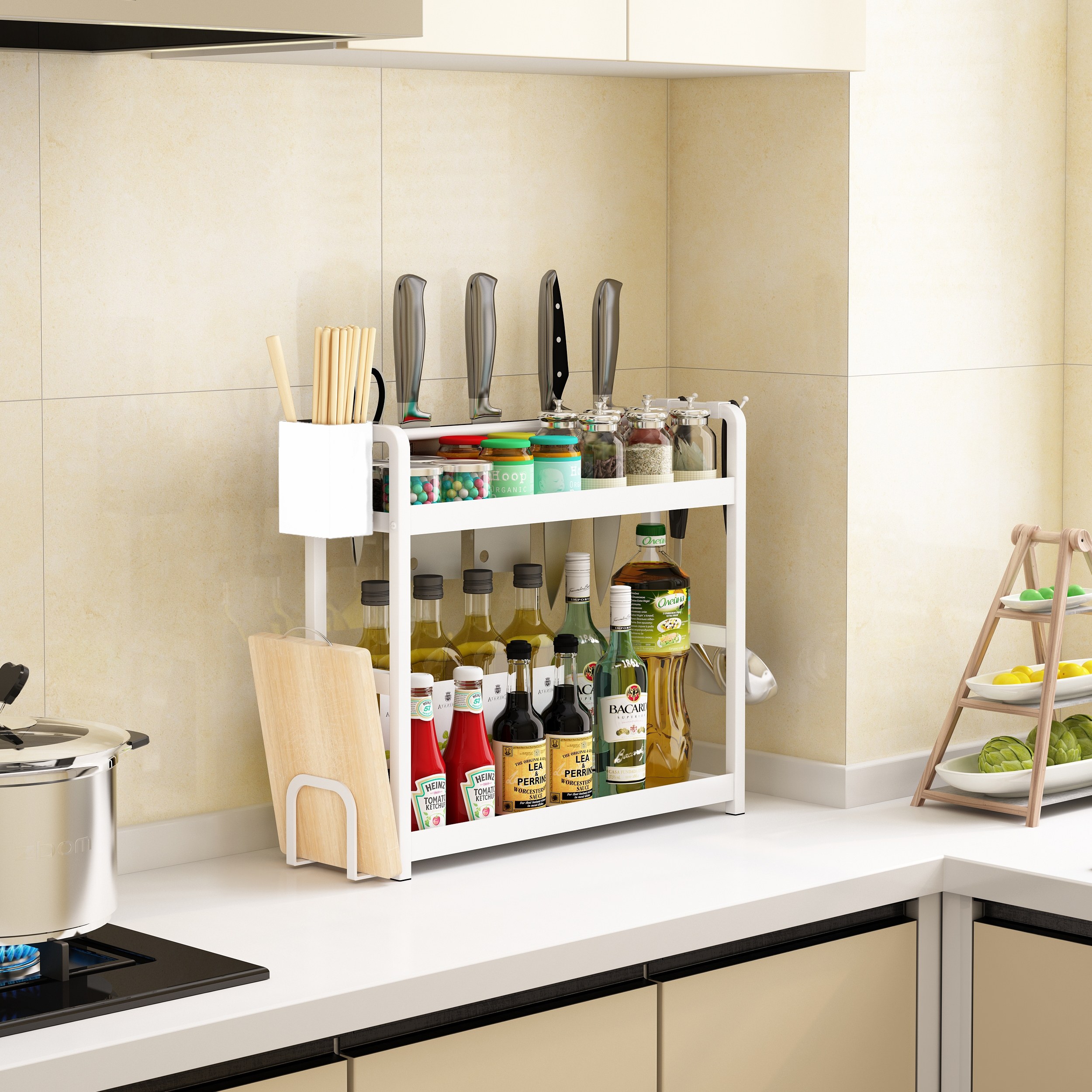 厨房置物架调料筷子刀架多功能台面调味厨具用品收纳架多层佐料架,淘宝优惠券,粉丝福利购,淘宝优惠卷