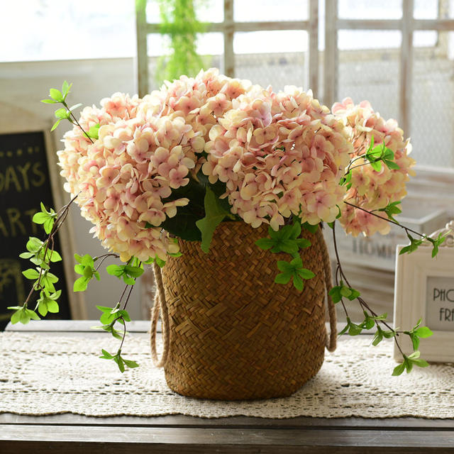 Pastoral hand-woven living room decorative flower basket