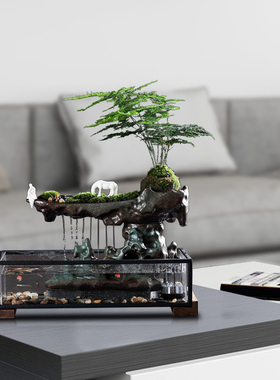 流水器中小型金鱼缸招财开业摆件