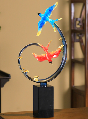 比翼双飞！轻奢中式燕子摆件装饰