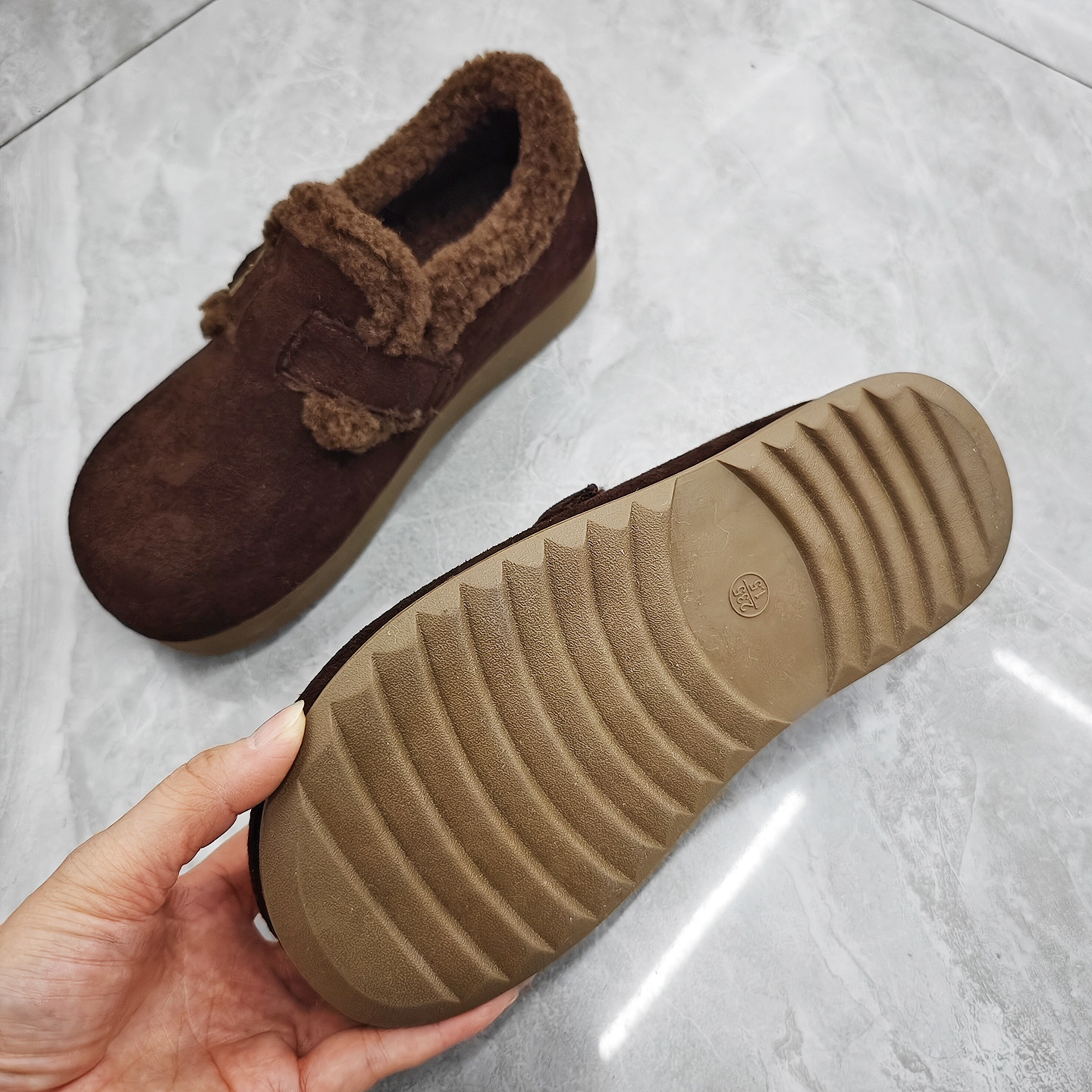 加绒加厚棉鞋女款冬季外穿保暖一脚蹬豆豆鞋防滑平底毛毛鞋孕妇鞋,淘宝优惠券,粉丝福利购,淘宝优惠卷