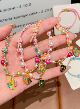 端午女童手工编织福禄流苏手绳