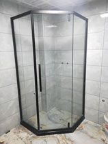Custom Home Dry Wet Separation Pushdoor Bathroom Partition Toilet Glass Door Screen Moving Door Overall Shower Room