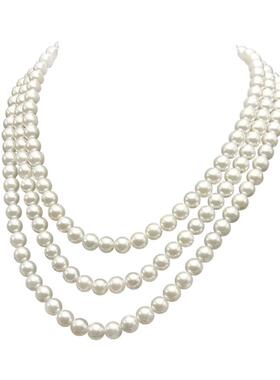 三层多层珍珠项链复古短款锁骨简约饰品大气时尚优雅新款百搭配饰