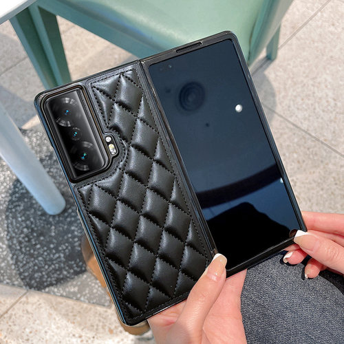 适用于荣耀Magic Vs手机壳小香风菱形格子mgaicvs至臻版保护皮套超薄防摔软壳高档大牌时尚潮女外壳高级感 - 图0