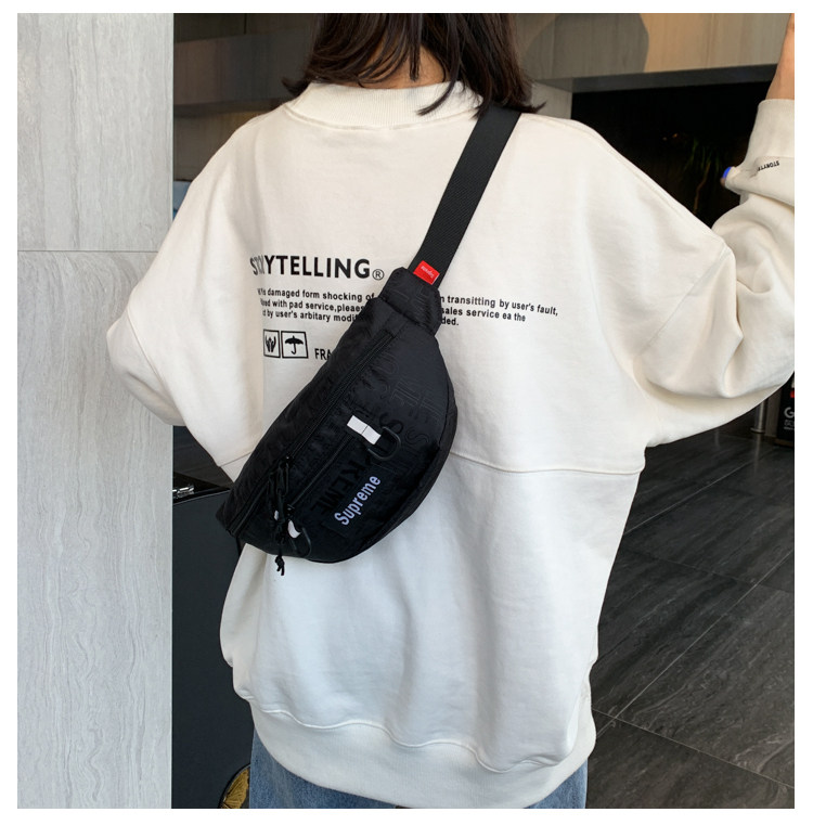 潮superme男女胸包骑行健身斜挎包 成曼胸包
