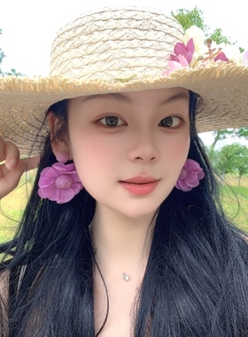 海边旅游度假紫色花朵耳环耳饰耳钉耳夹耳坠2026春夏新款女饰品潮