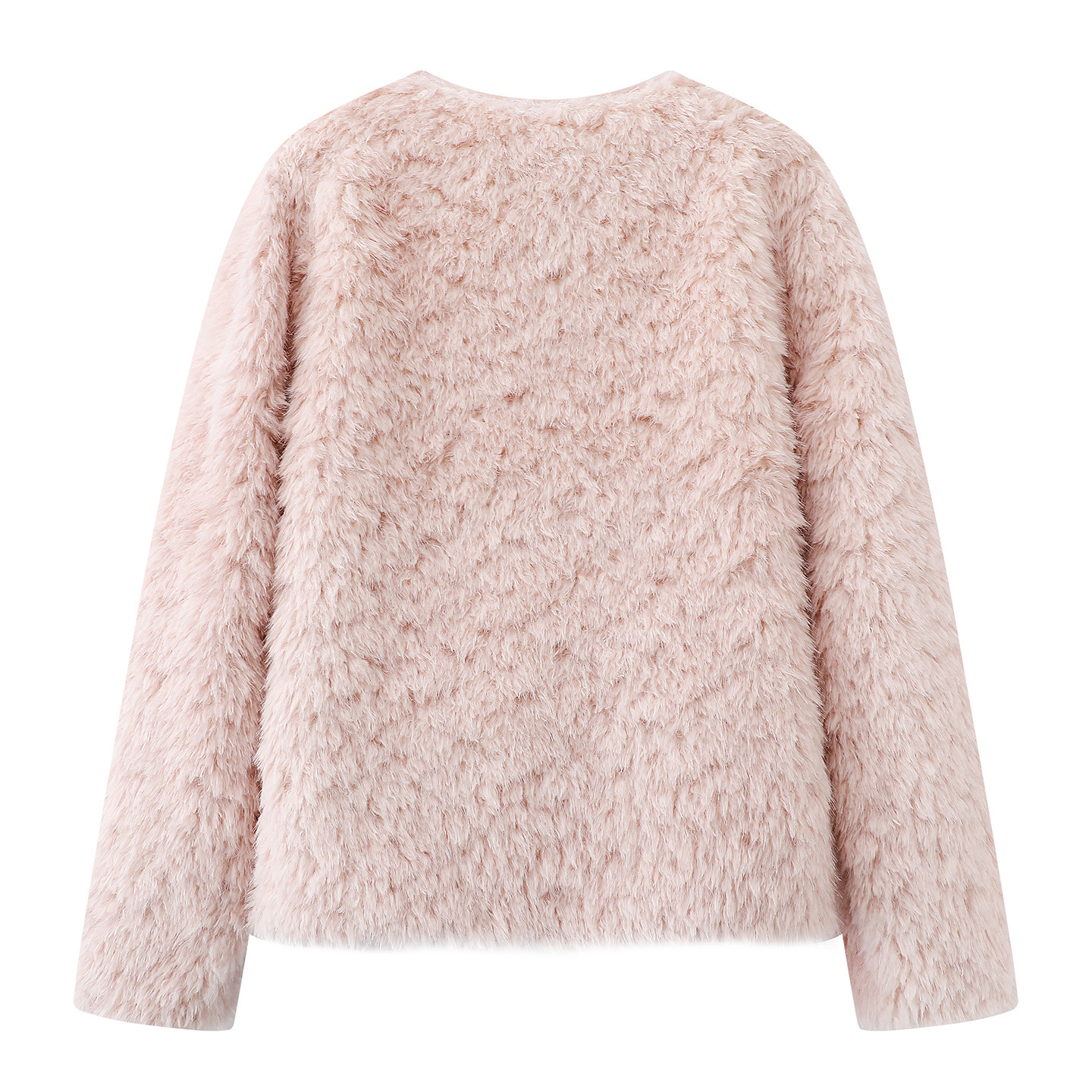 2025秋冬季甜美粉色温柔羊羔毛气质皮草配小包包圆领毛毛短外套女,淘宝优惠券,粉丝福利购,淘宝优惠卷