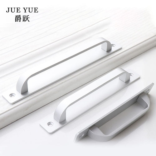 推拉门免打孔拉手把手铝合金木门厨柜玻璃厨房明装移门柜门手柄 - 图2