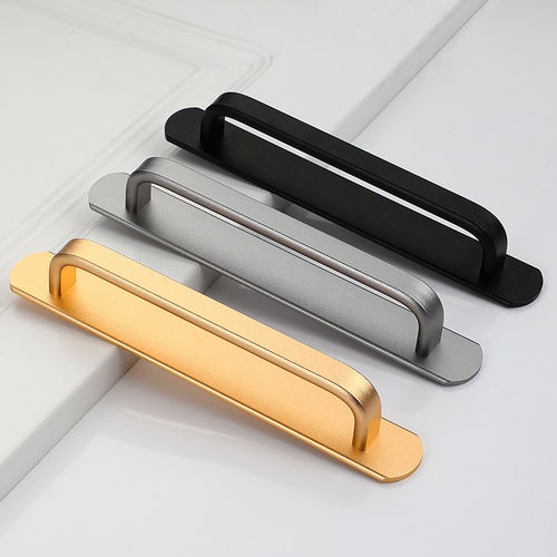 推拉门免打孔拉手把手铝合金木门厨柜玻璃厨房明装移门柜门手柄 - 图3