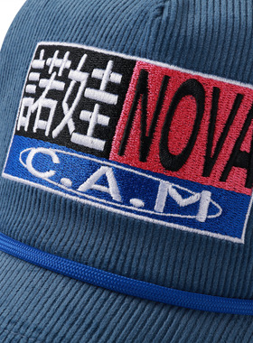 NOVACAM 美式vintage重磅灯芯绒复古恶搞字母LOGO刺绣百搭卡车帽