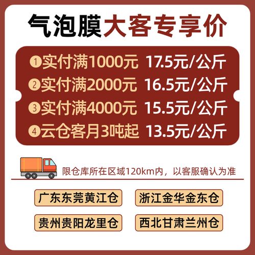 气泡膜整卷 快递打包泡沫纸气垫防震包装膜袋加厚批发50 100cm - 图1