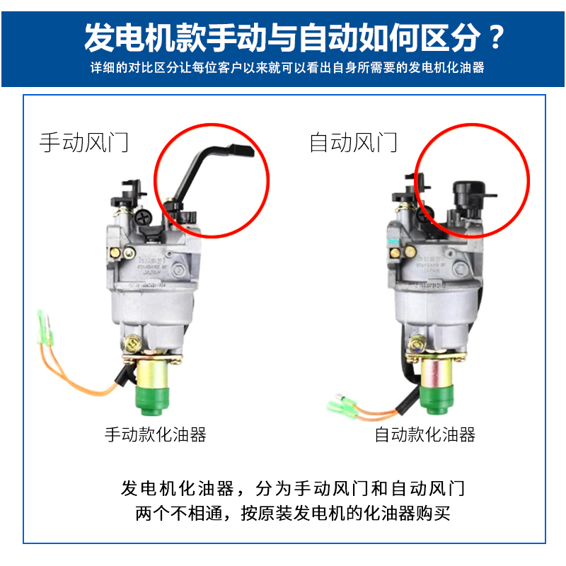 汽油机水泵微耕机152F168F170F190F华益化油器发电机2-8KW化油器 - 图2