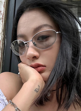 椭圆猫眼金属墨镜女款2025新款高级感太阳眼镜适合方圆脸防紫外线