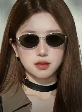 老钱风墨镜女款2026新款高级感复古猫眼椭圆开车太阳眼镜防紫外线