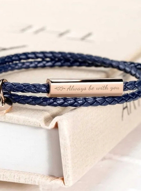 情侣款不锈钢可刻字手链