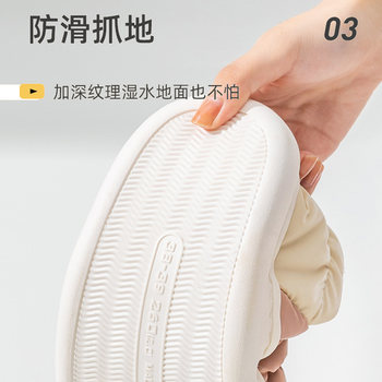ດູໃບໄມ້ລົ່ນແລະລະດູຫນາວ slippers ຝ້າຍ ladies bag heel warm waterproof home house indoor thick bottom confinement wool cotton shoes men's