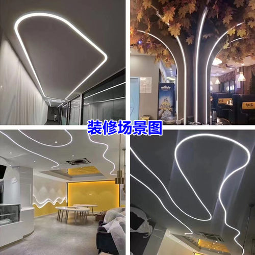24vled柔性硅胶灯带暗装线型灯条10*10嵌入式12v套管户外防水白光 - 图2