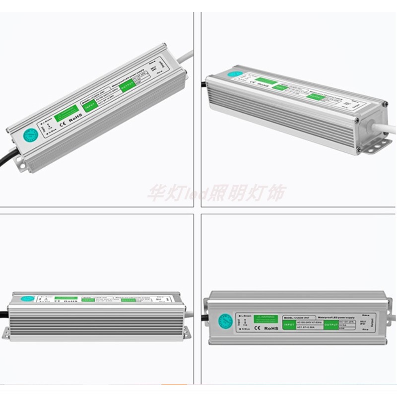 LED灯带防水电源恒压变压器220V转12v24v室外20W40W60W100W150W - 图0