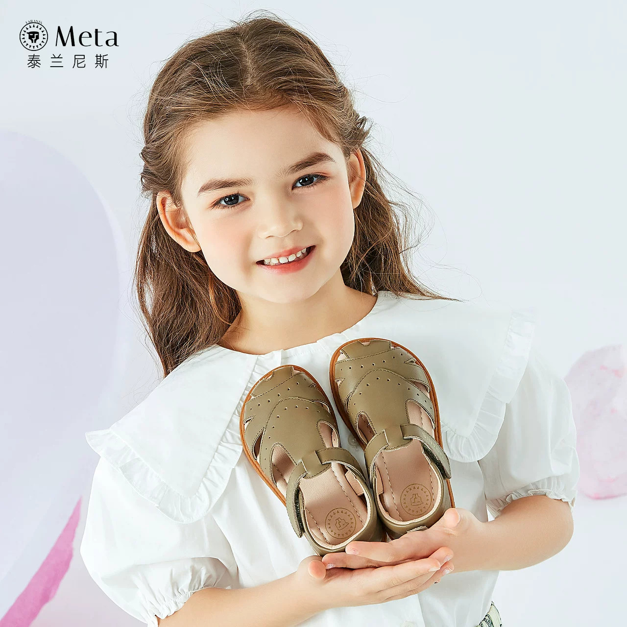泰兰尼斯夏季新款童鞋女童凉鞋防滑软底透气纯色儿童鞋子公主凉鞋