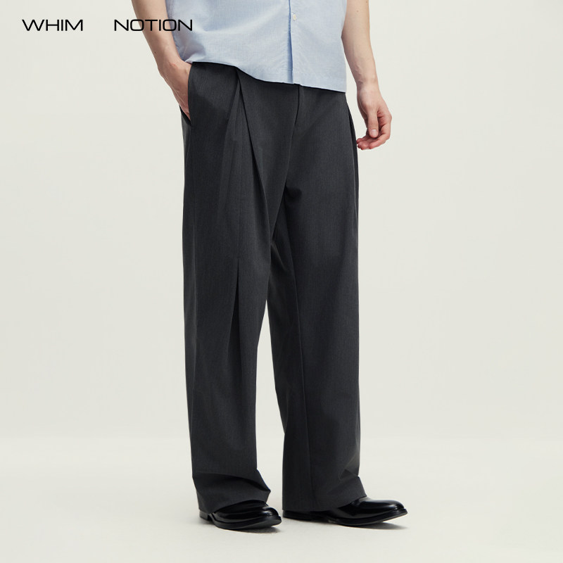 WHIMNOTION 26SS「冰感西裤」COOLMAX立体褶位西裤 宽松直筒长裤