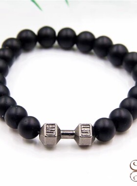 哑铃手链手串健身火山石串珠男款轻奢小众精致2025年高颜值学生党