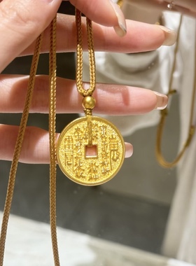 金包银山鬼花钱吊坠古法配饰平安扣复古挂坠首饰送节日礼物可定制